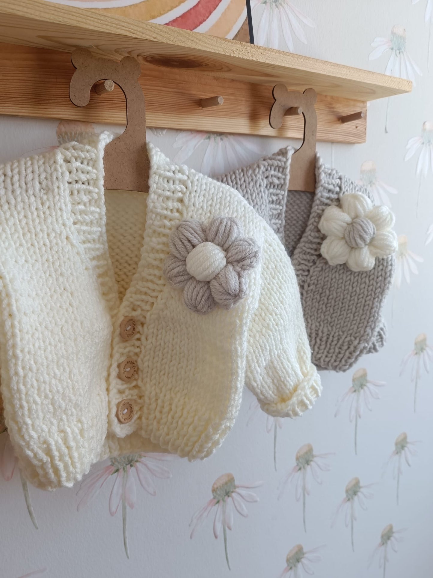 Handmade large single flower cardigan (PREORDER)