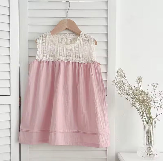 Crochet detail cotton dress