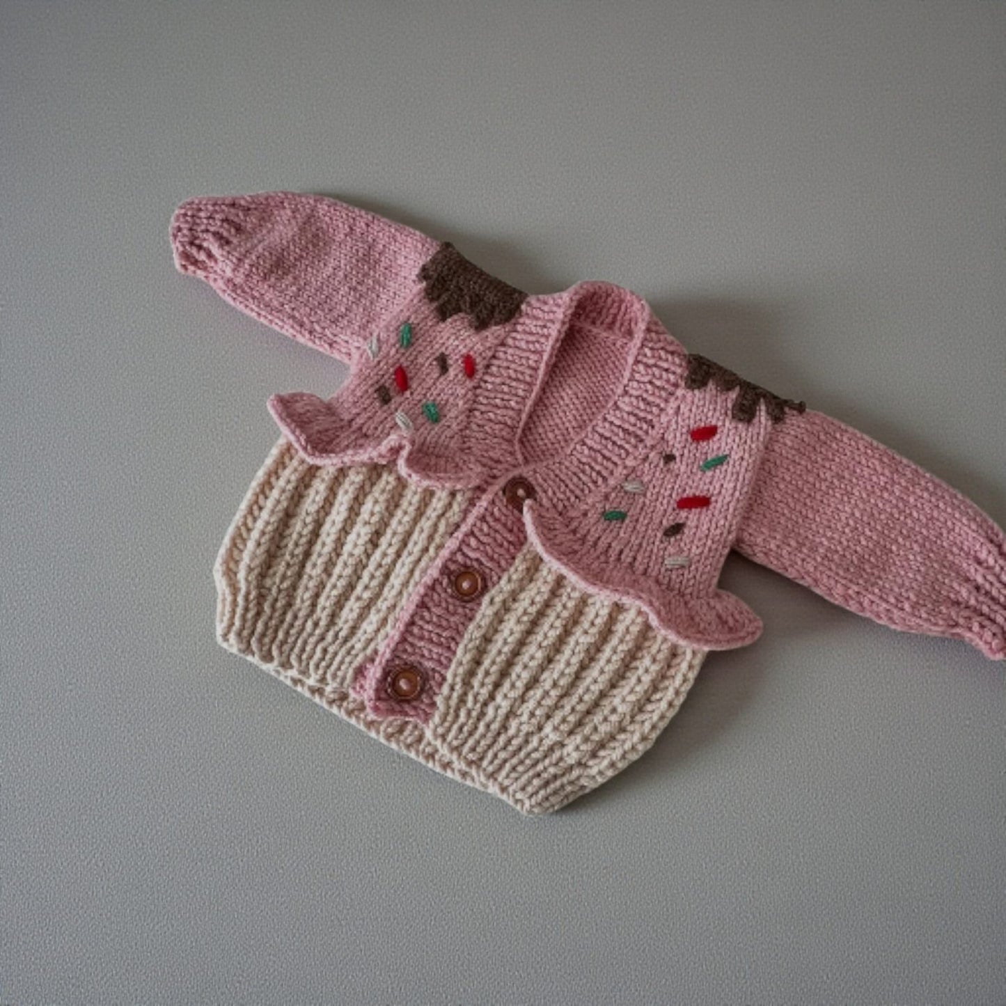 Handmade cupcake cardigan - PREORDER