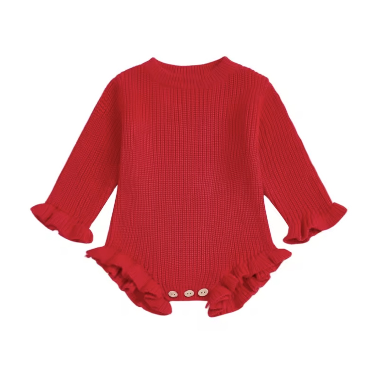 Personalised knitted frill Christmas romper