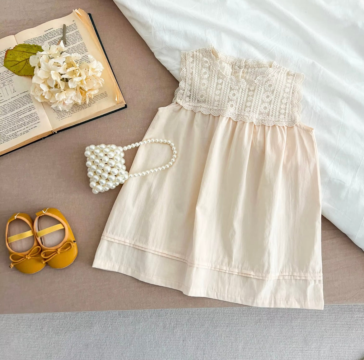 Crochet detail cotton dress