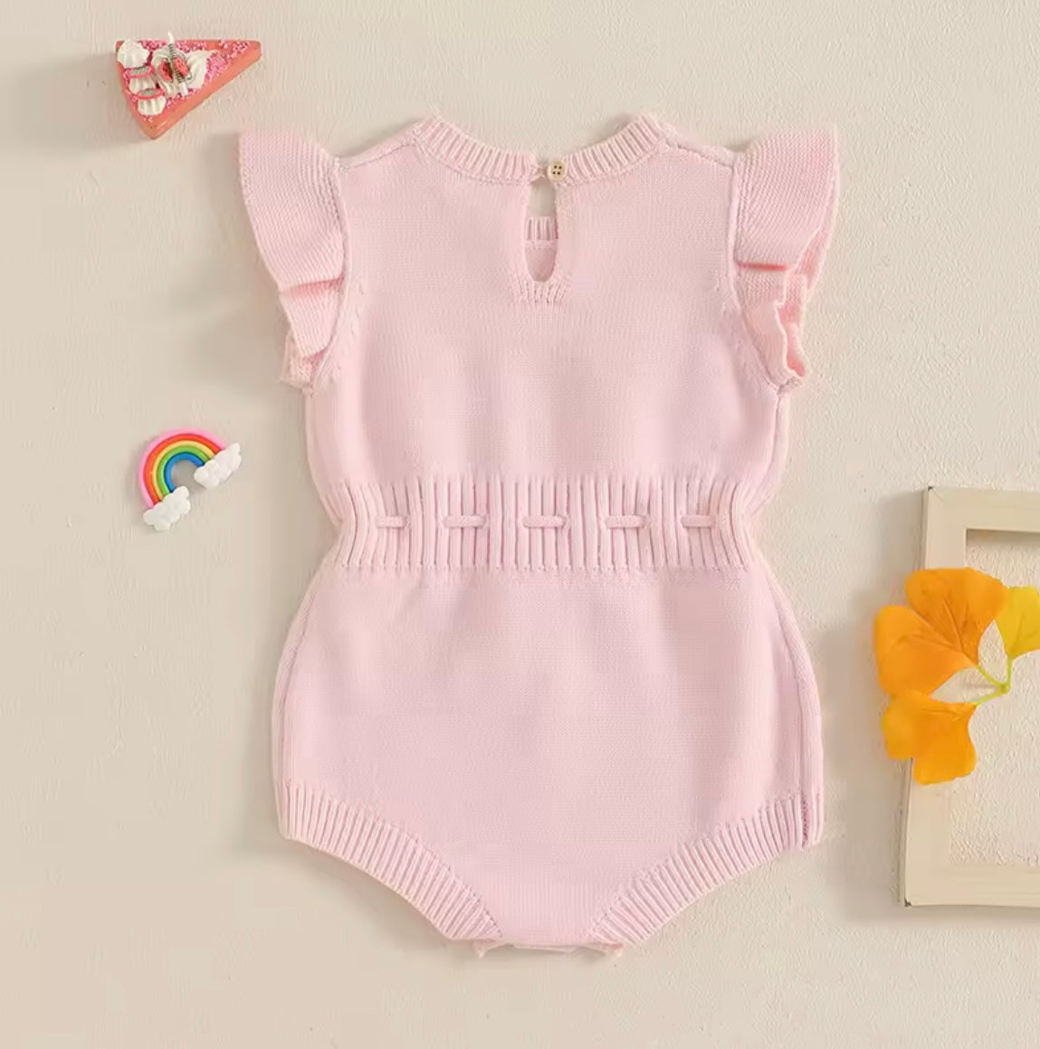 One flower knitted romper