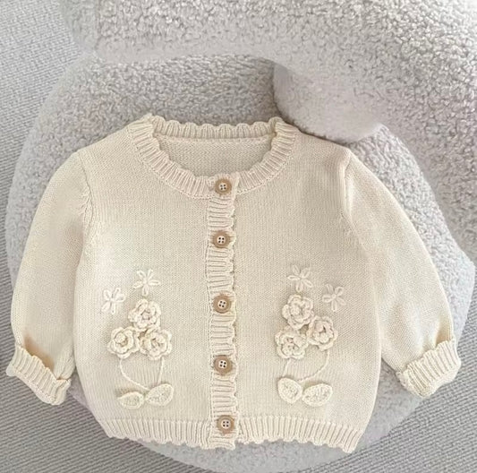 Floral cream cardigan