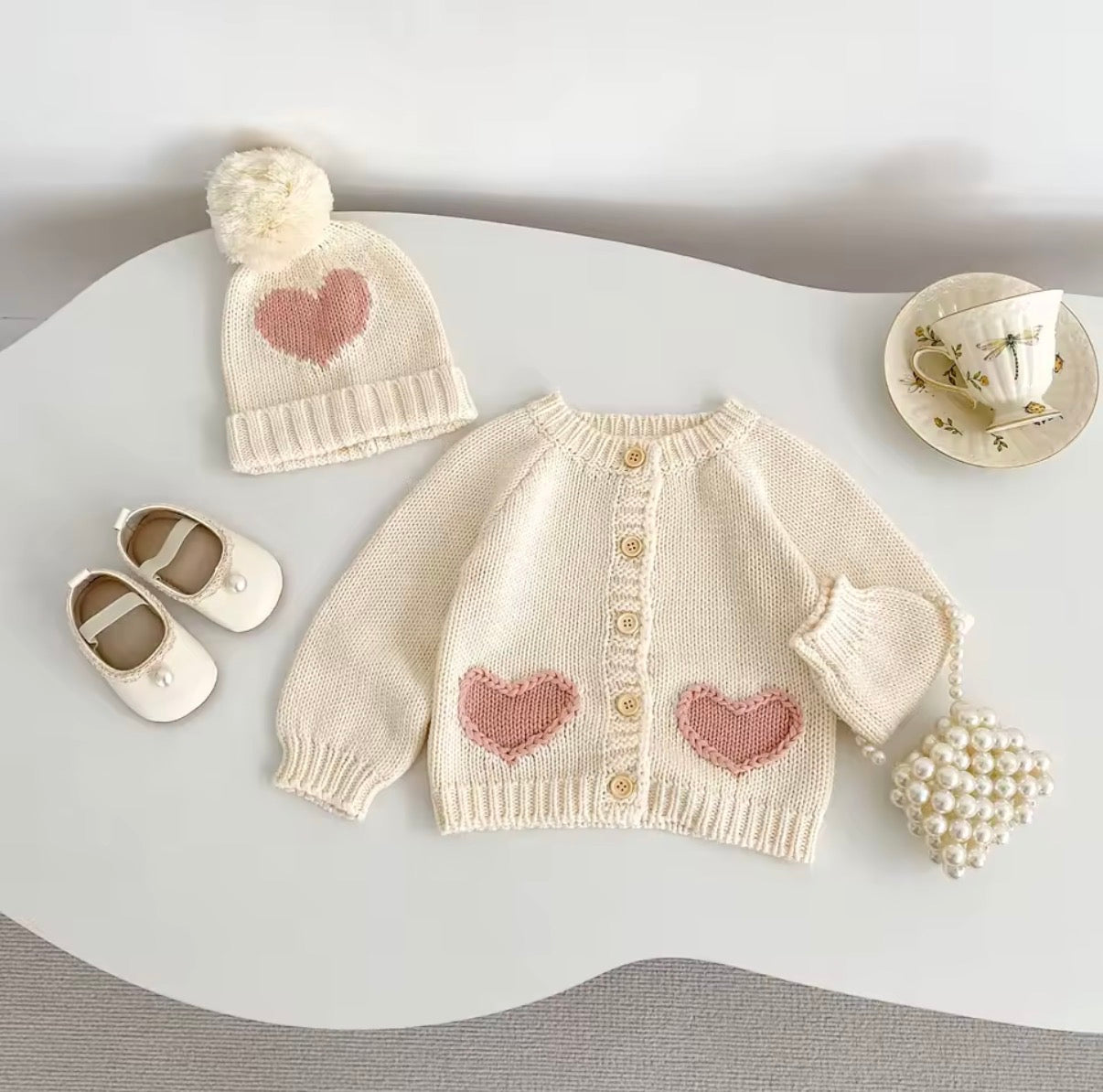 Cream Heart cardigan