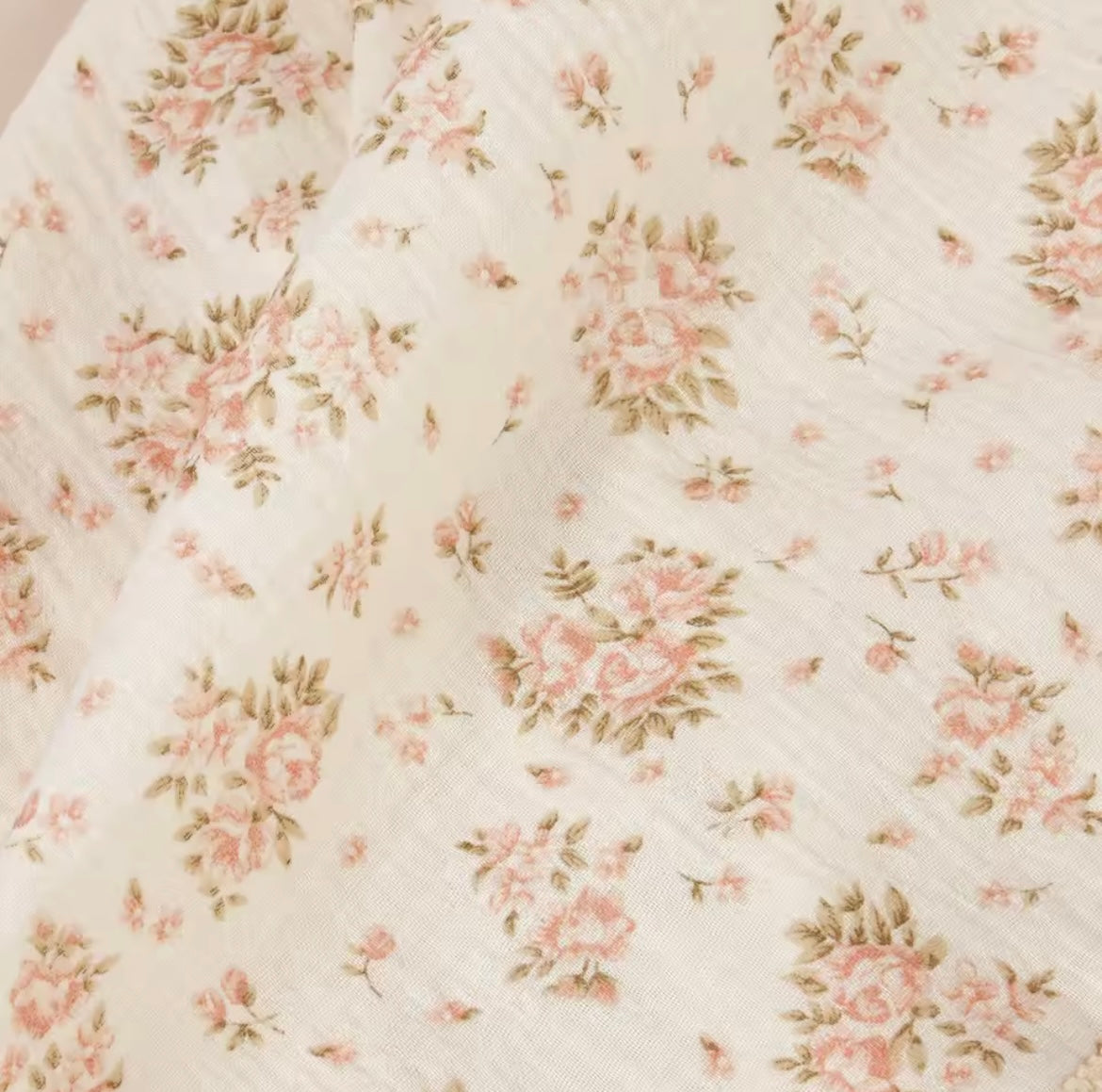 Pink floral swaddle tassel blanket