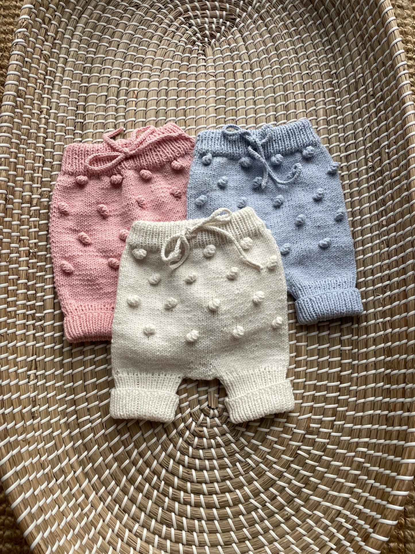 Newborn handmade knitted shorts - In stock