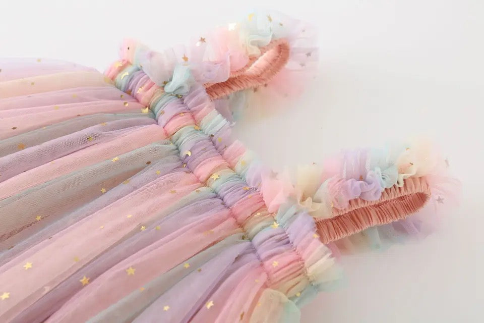 Rainbow tulle dress