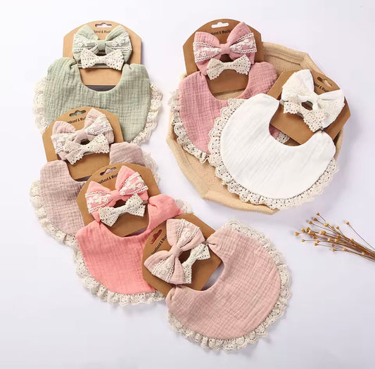 Bib and headband set - plain