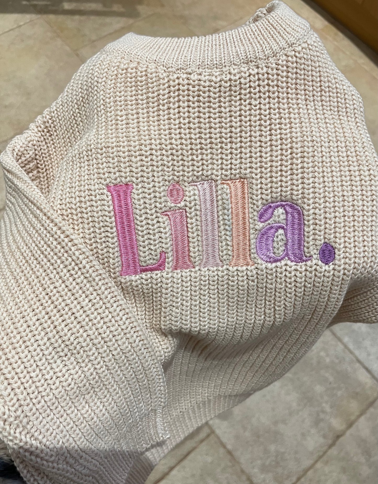 Personalised knitted sweatshirts