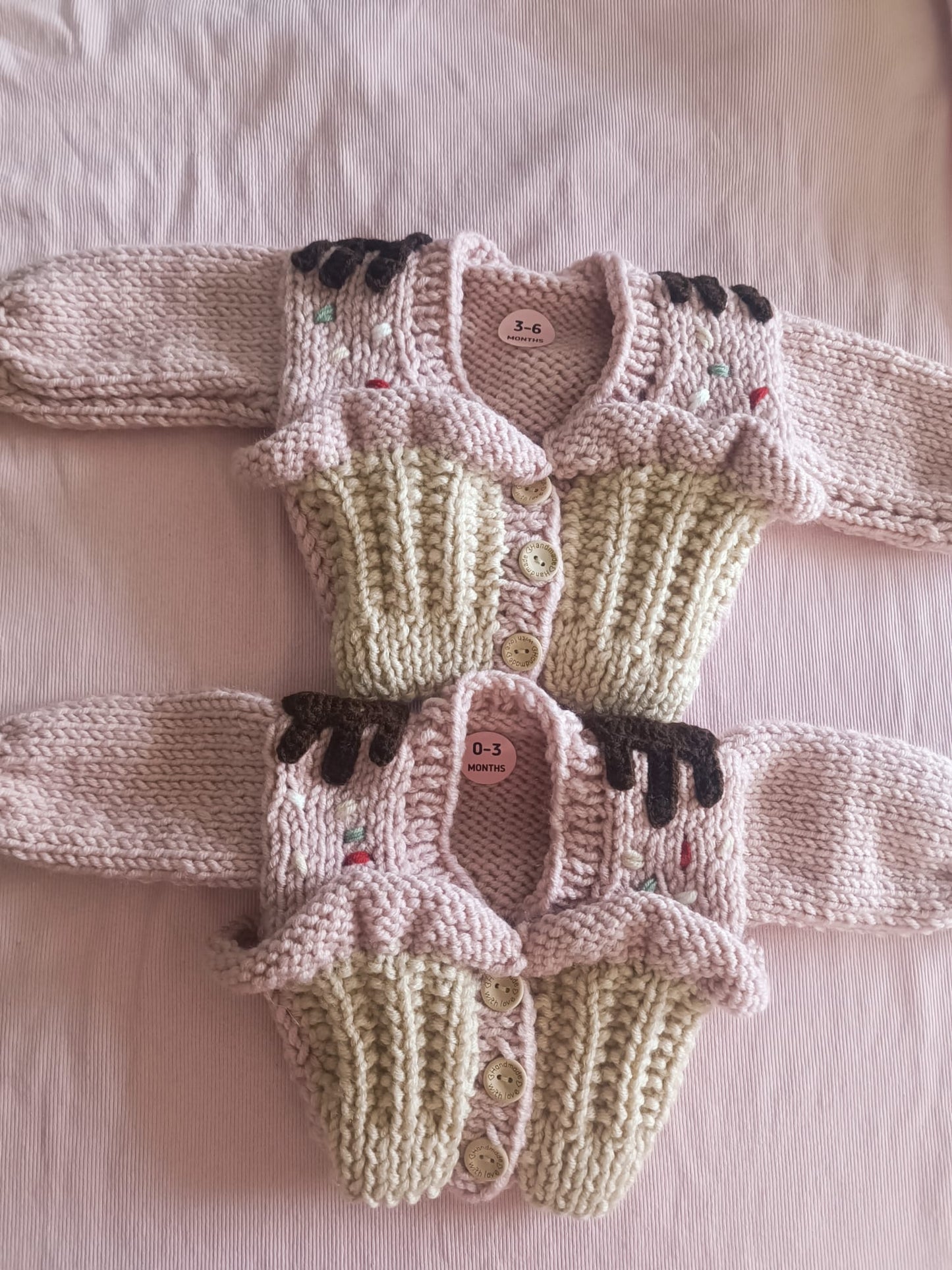 Handmade cupcake cardigan - PREORDER
