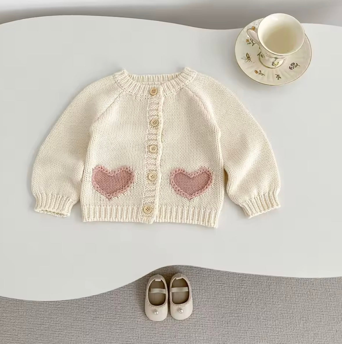 Cream Heart cardigan