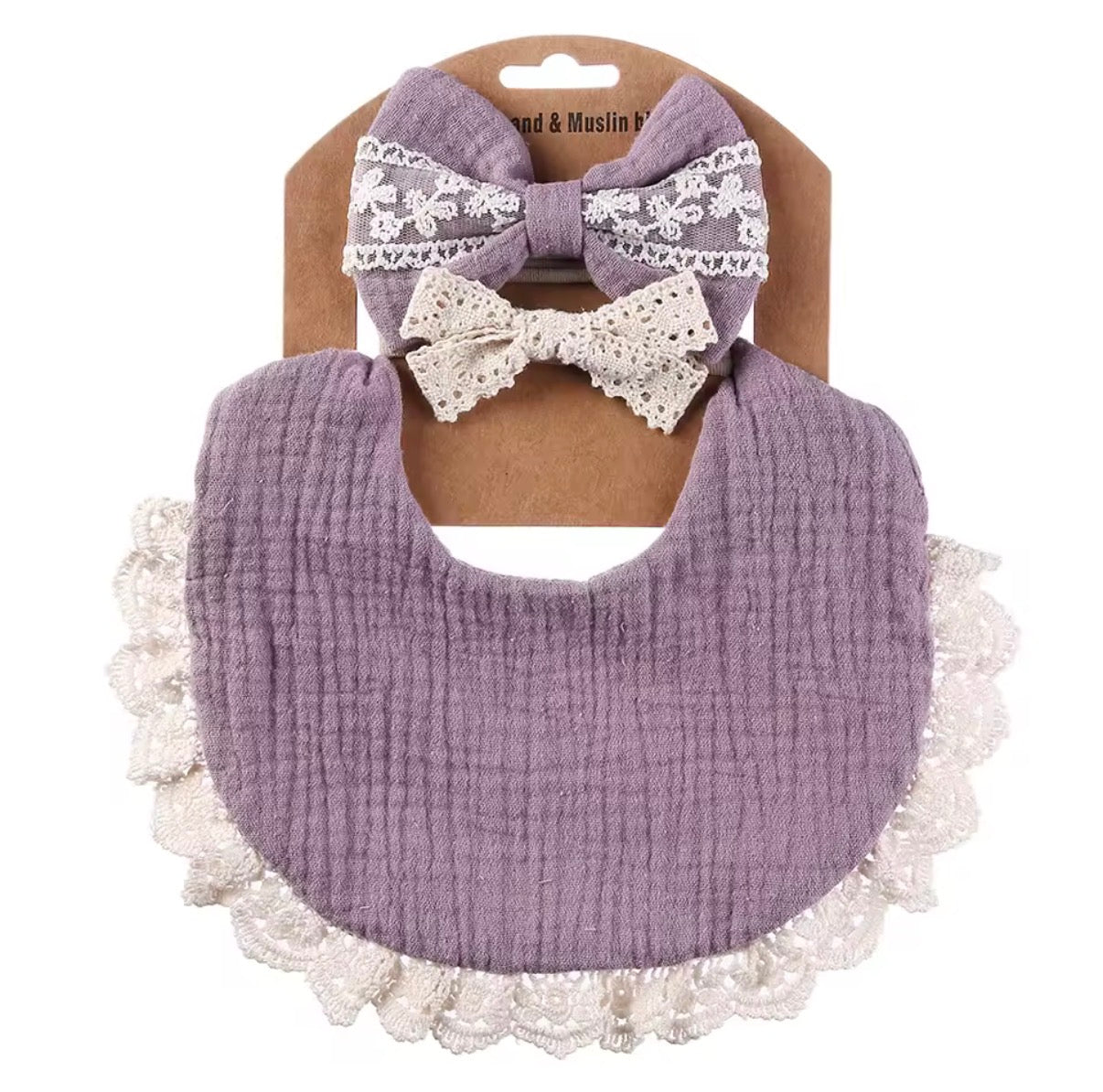Bib and headband set - plain
