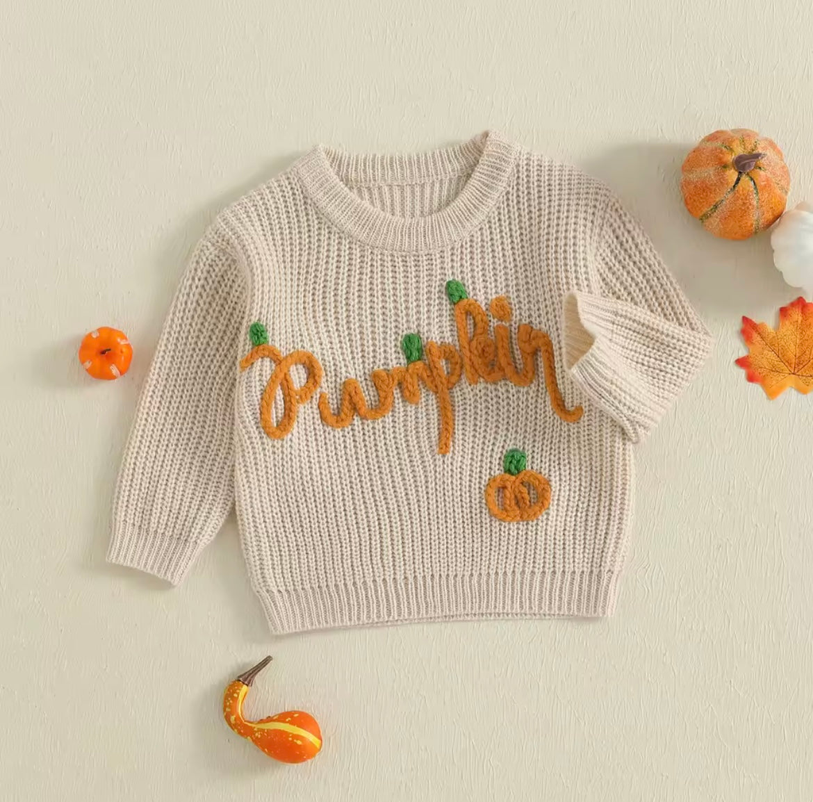 Pumpkin knitted sweatshirt - PREORDER