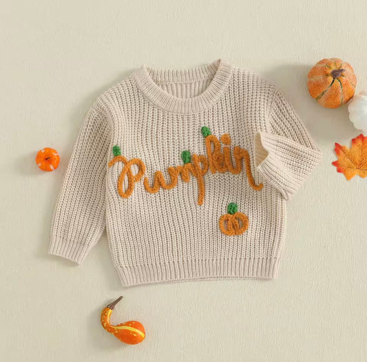 Pumpkin knitted sweatshirt - PREORDER