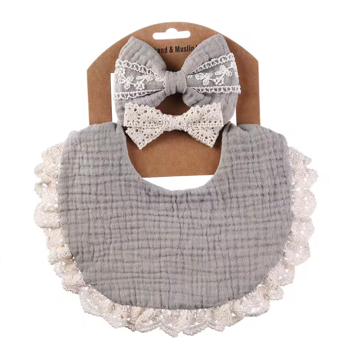 Bib and headband set - plain