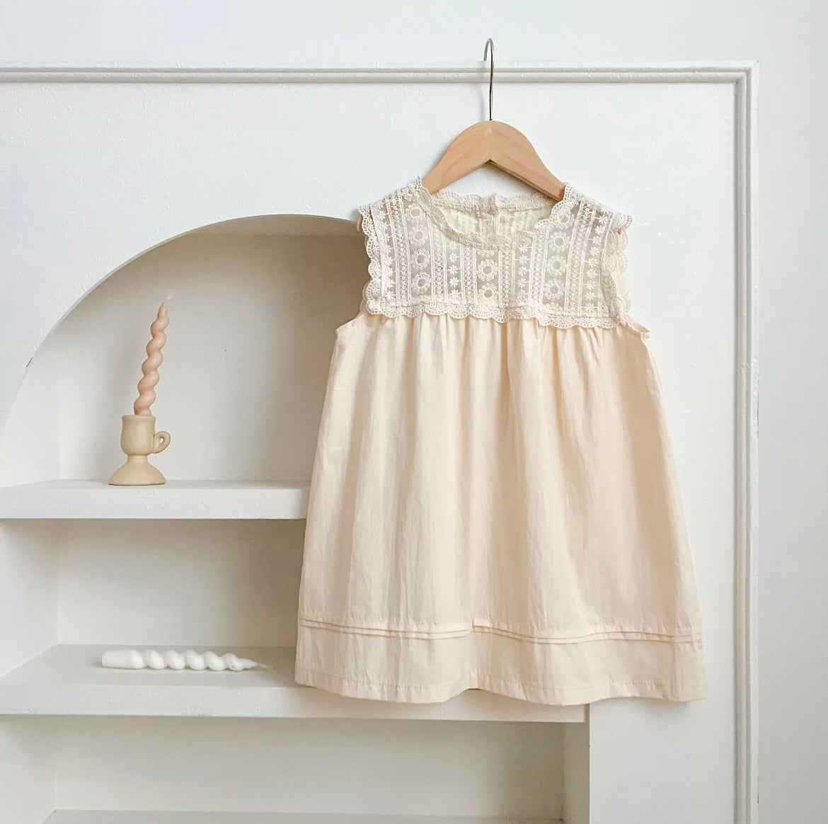 Crochet detail cotton dress