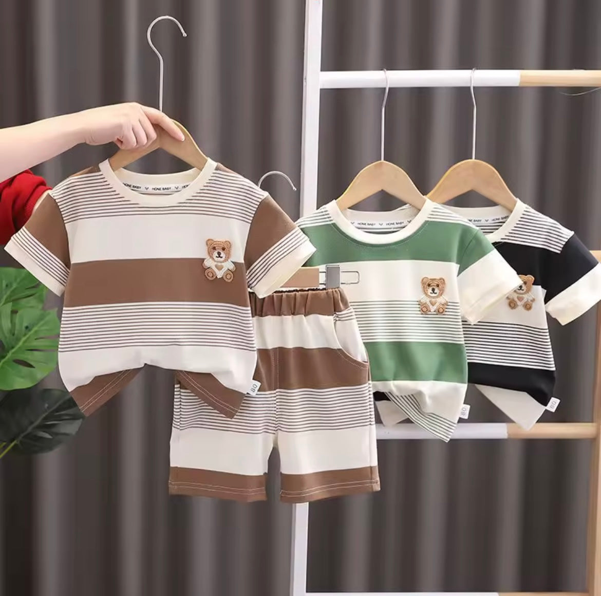 The striped teddy set