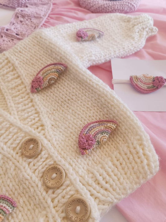 Handmade Rainbow cardigan - In Stock