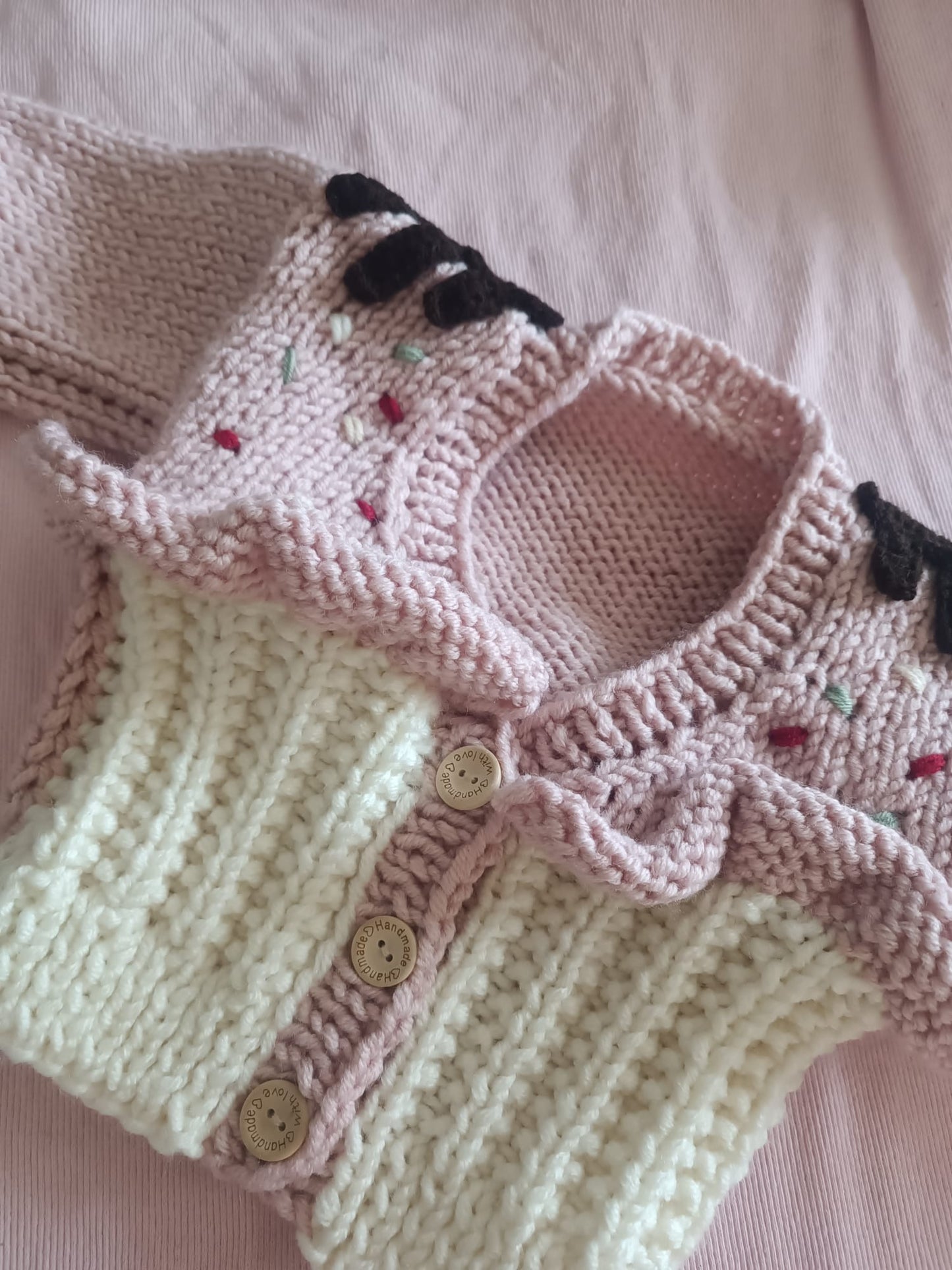 Handmade cupcake cardigan - PREORDER