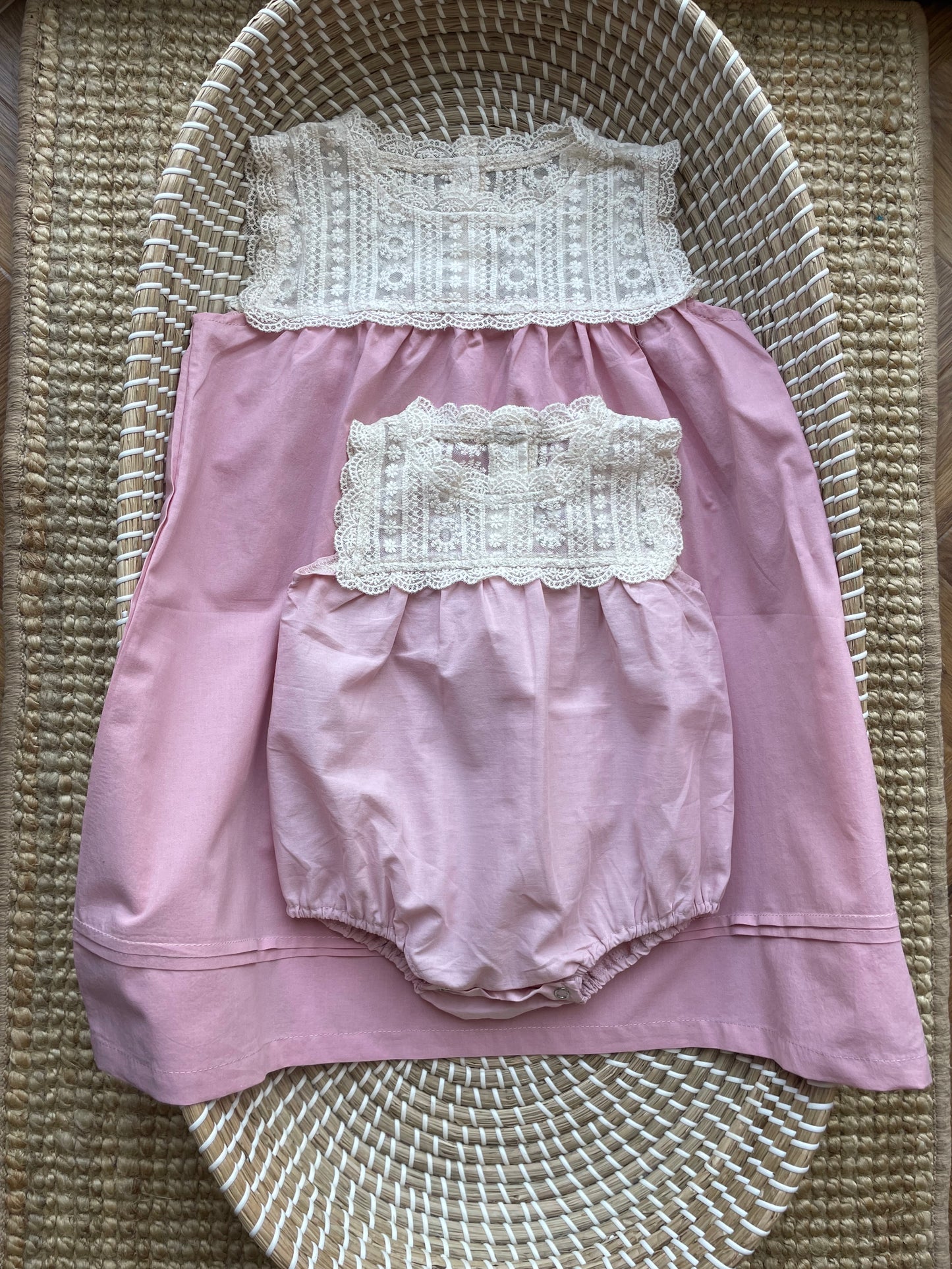 Crochet detail cotton romper