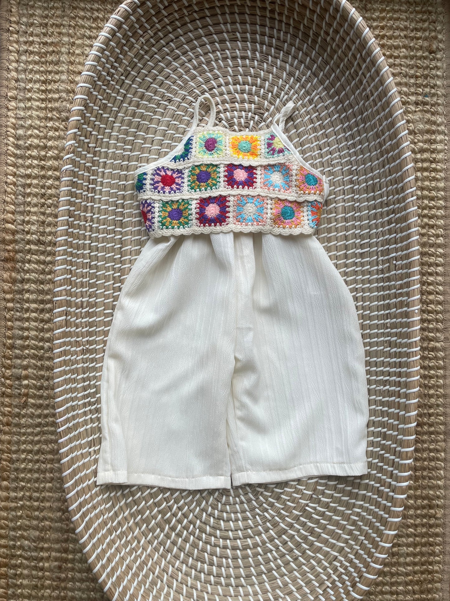 Cream crochet jumpsuit
