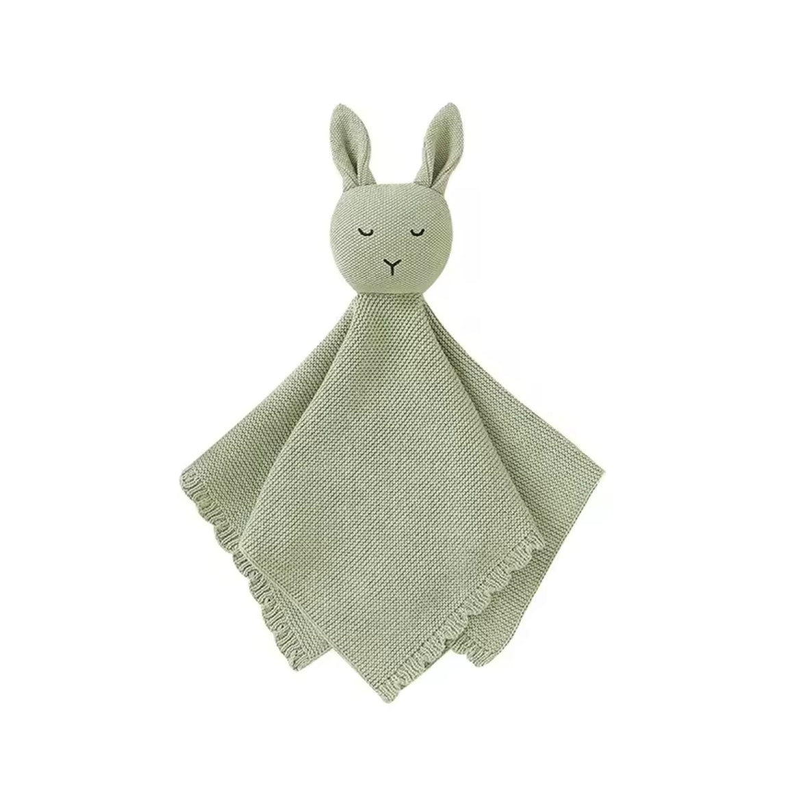 Personalised knitted bunny comforter