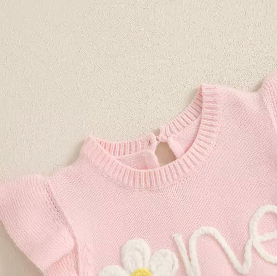One flower knitted romper