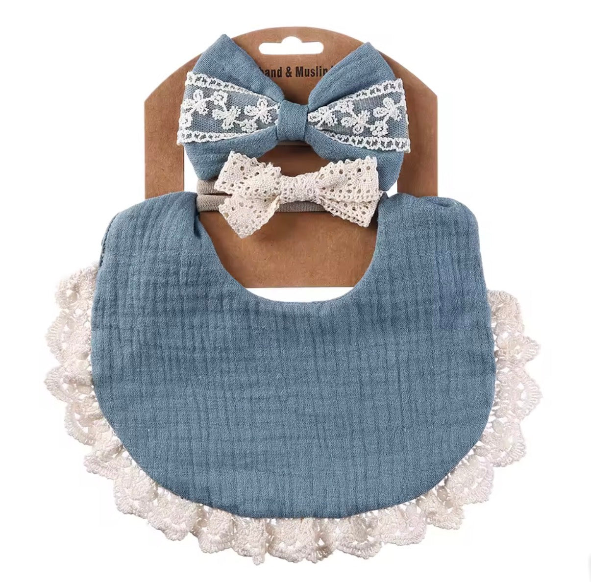 Bib and headband set - plain