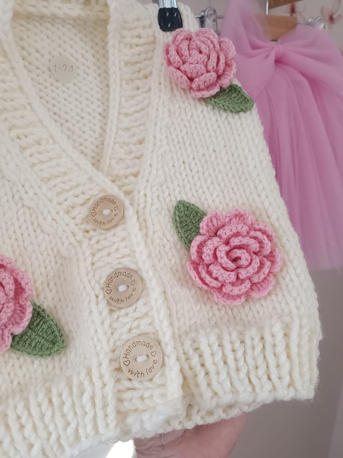 Handmade rose cardigan (PREORDER)