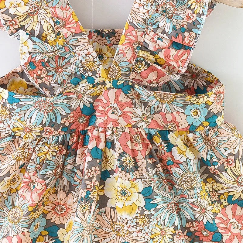 The flower dress and bag set
