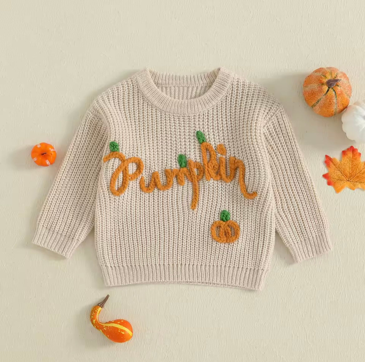 Pumpkin knitted sweatshirt - PREORDER