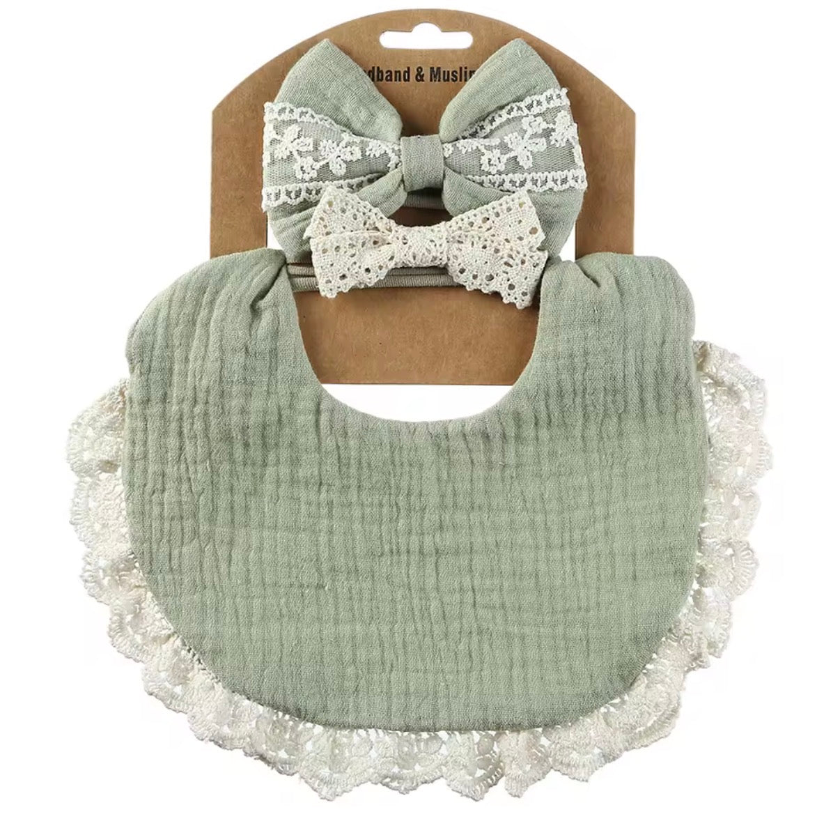 Bib and headband set - plain