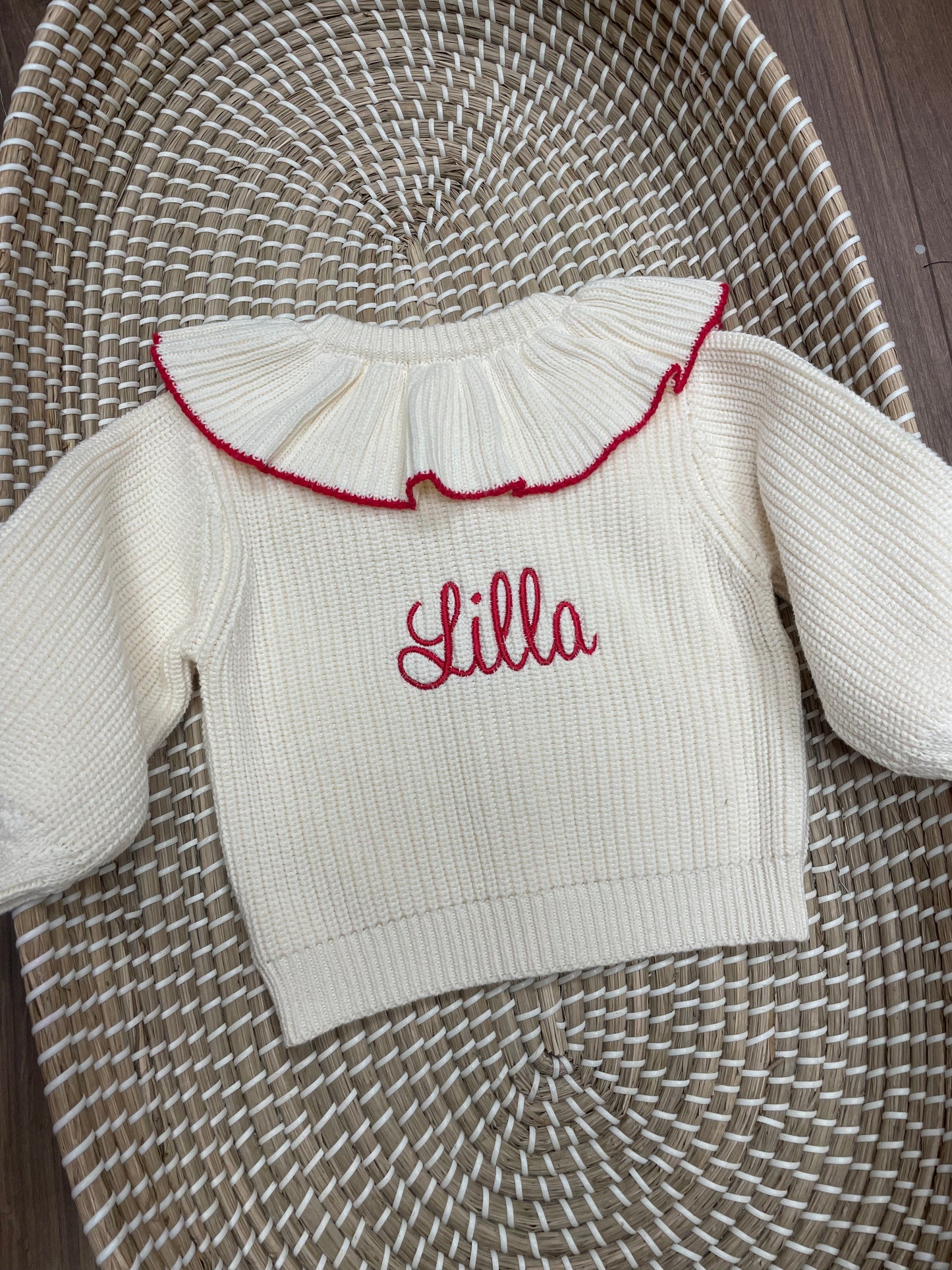 Frill neck knitted cardigan - 4 colours