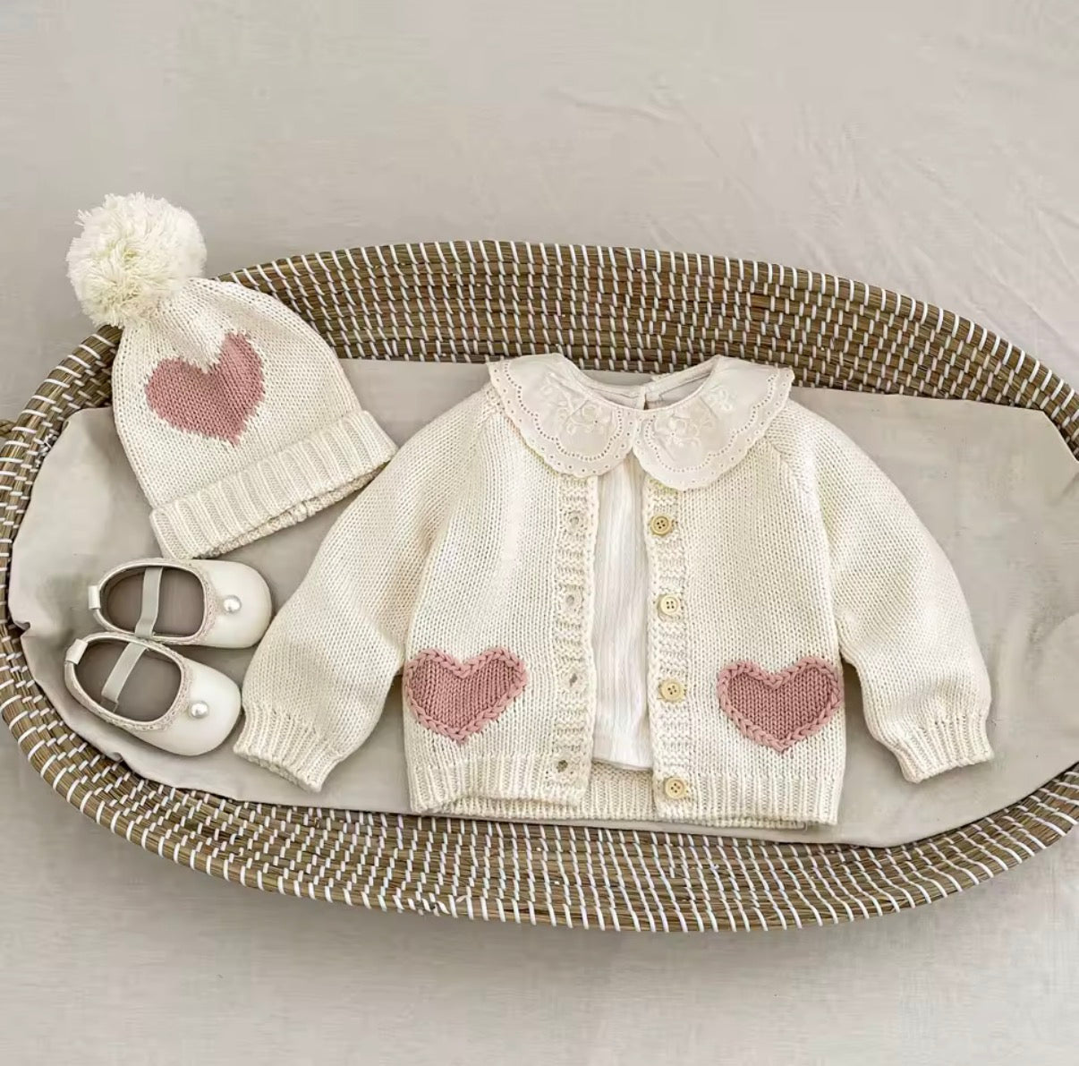 Cream Heart cardigan