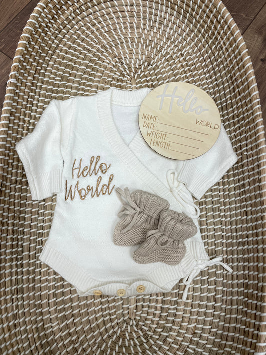 Hello world side tie romper