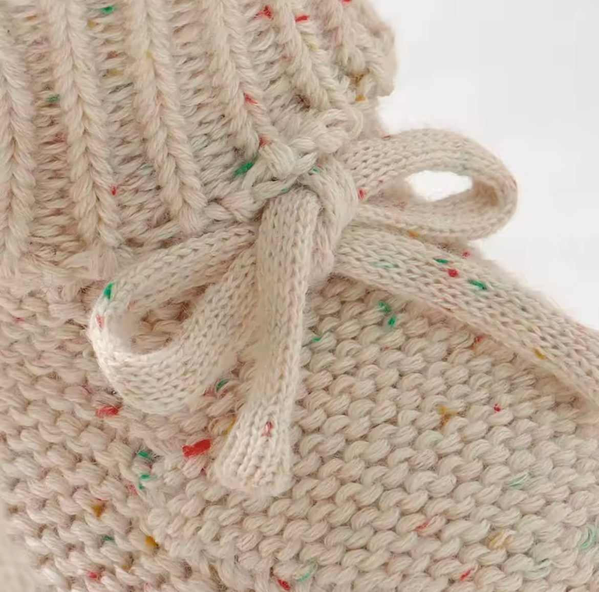 Cream knitted booties