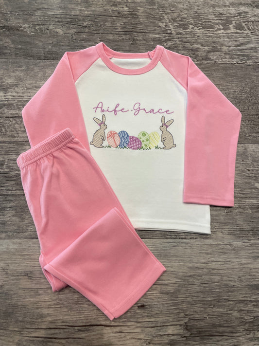 Personalised Easter plain cotton pyjamas