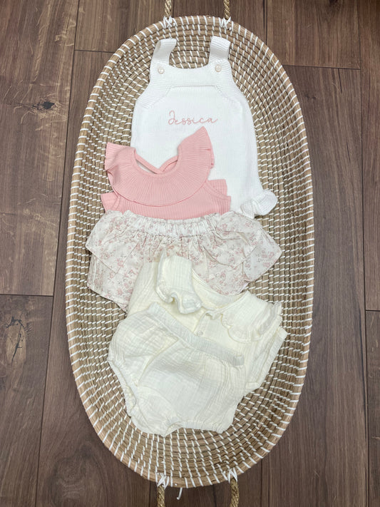 Personalised White Knitted romper