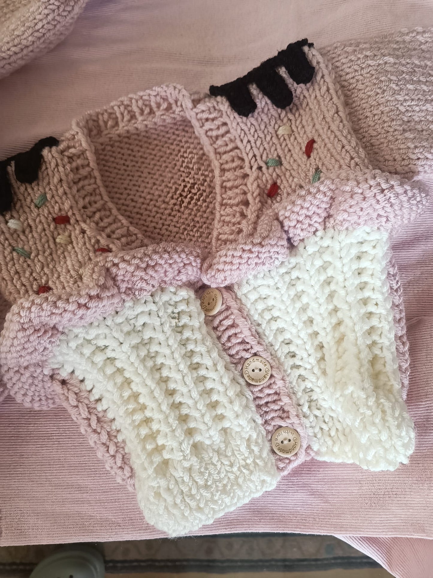 Handmade cupcake cardigan - PREORDER