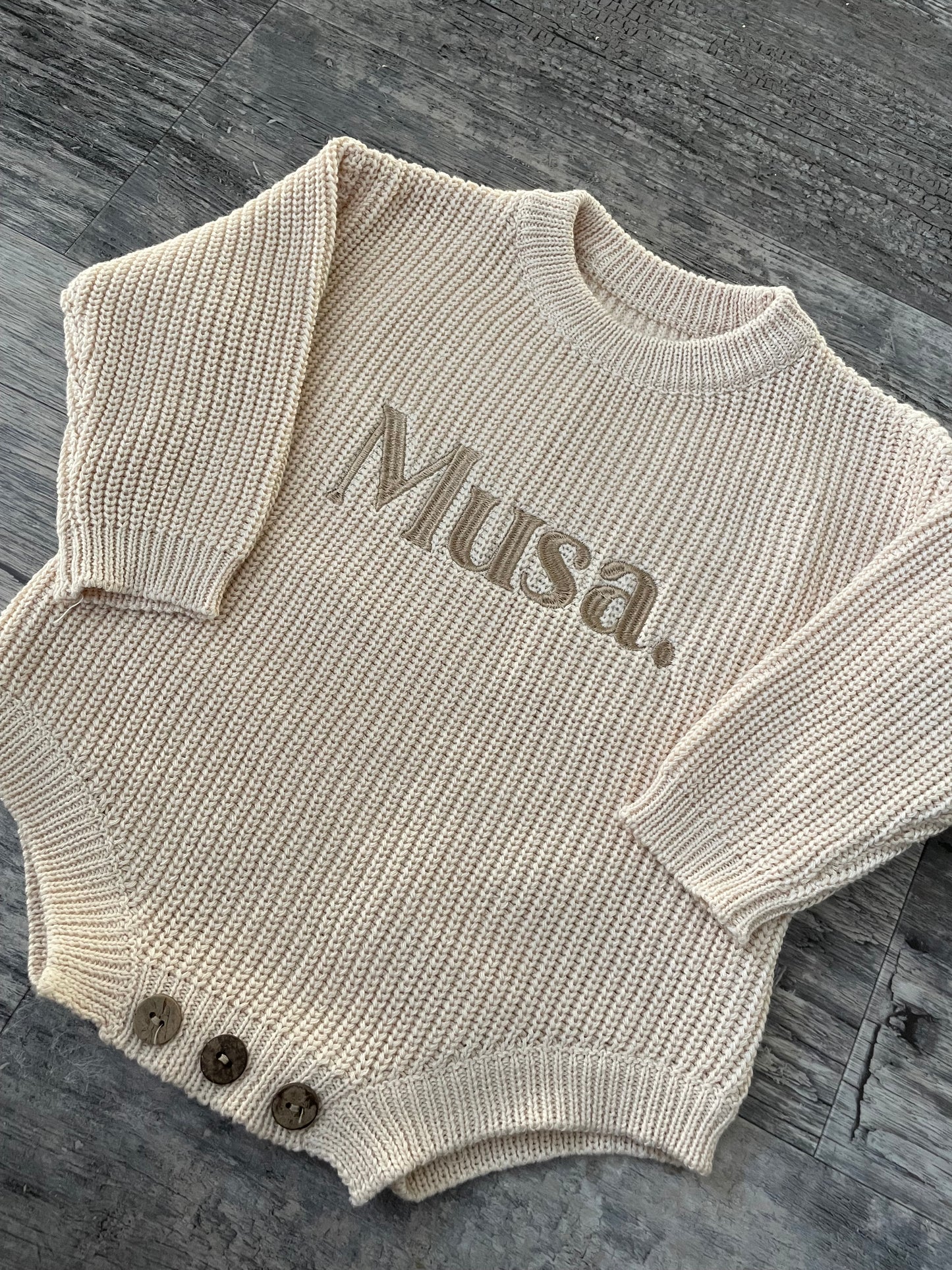 Personalised knitted sweatshirts