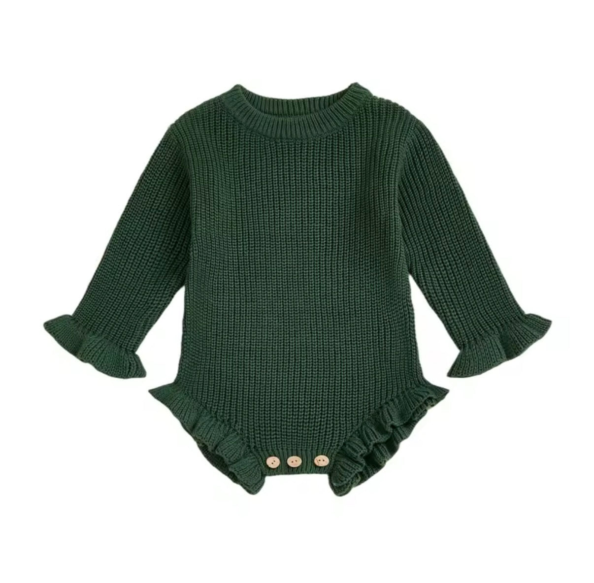 Personalised knitted frill Christmas romper