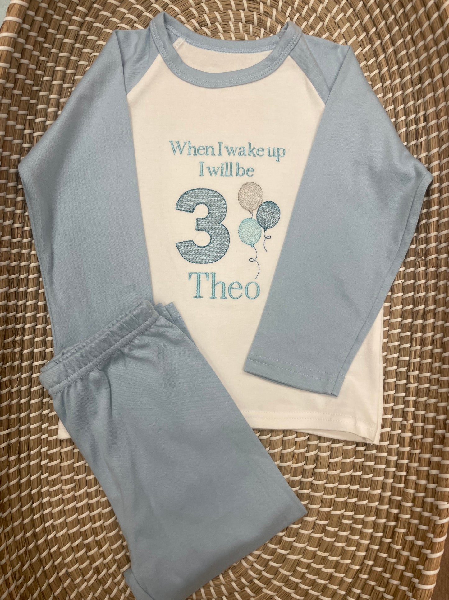 Personalised cotton pyjamas