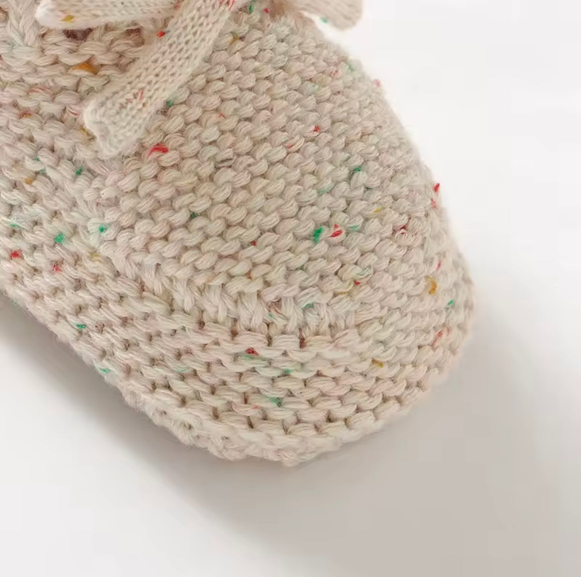 Cream knitted booties