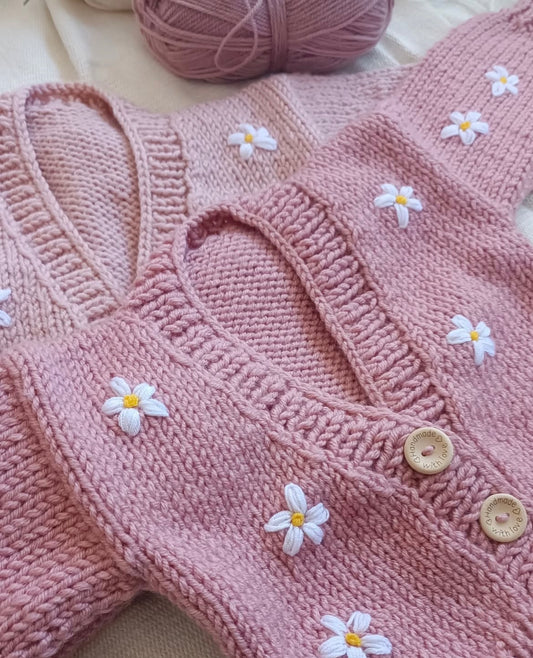 Handmade small daisy cardigan (PREORDER)
