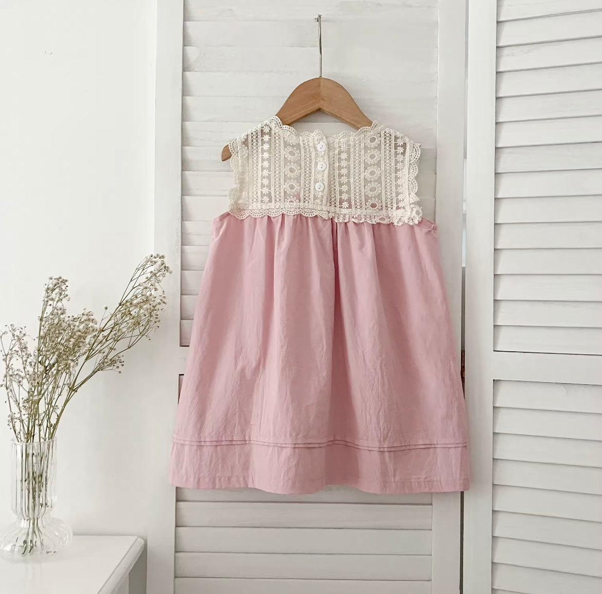 Crochet detail cotton dress