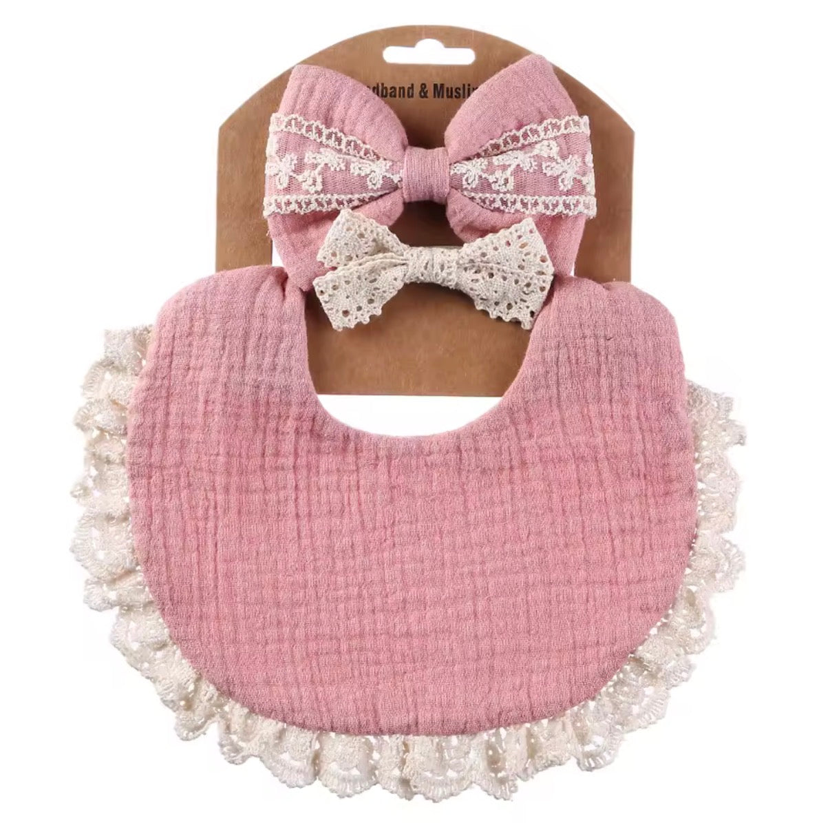 Bib and headband set - plain