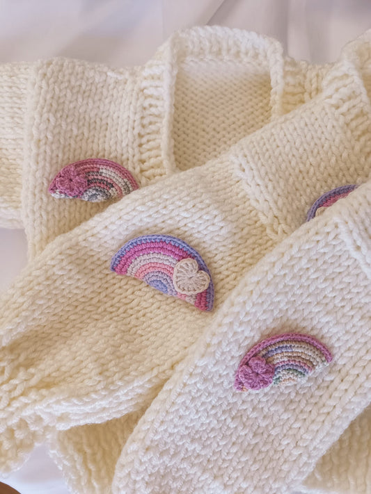 Handmade Rainbow cardigan - In Stock