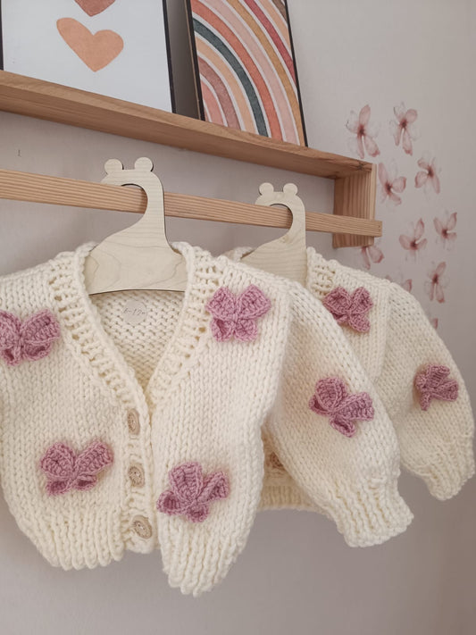 Handmade chunky bow cardigan (PREORDER)