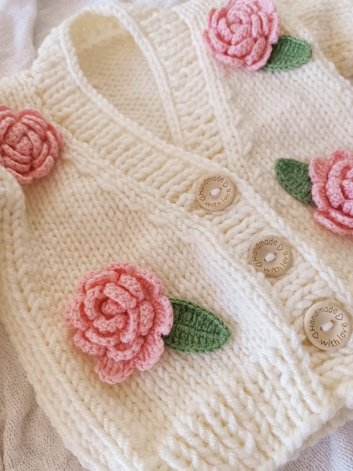 Handmade rose cardigan (PREORDER)