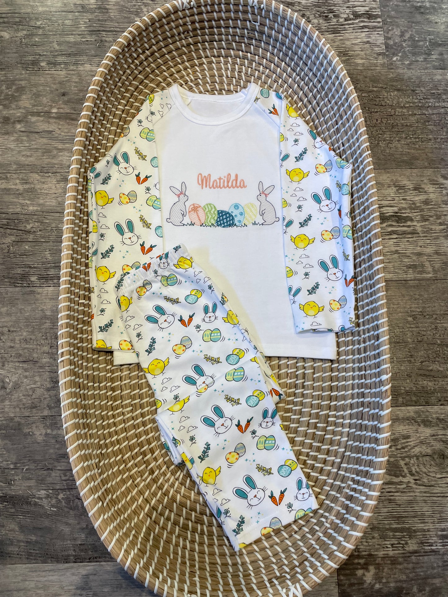 Personalised Easter print pyjamas